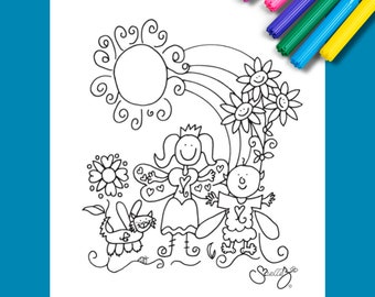 Digital Download Fairy Baby Coloring Page