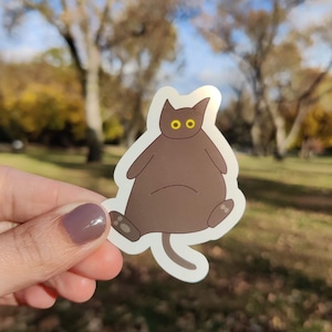 Big Belly Fat Cat PHIONA Glossy Vinyl Sticker