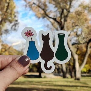 Cute Black Cat PHIONA Glossy Vinyl Sticker
