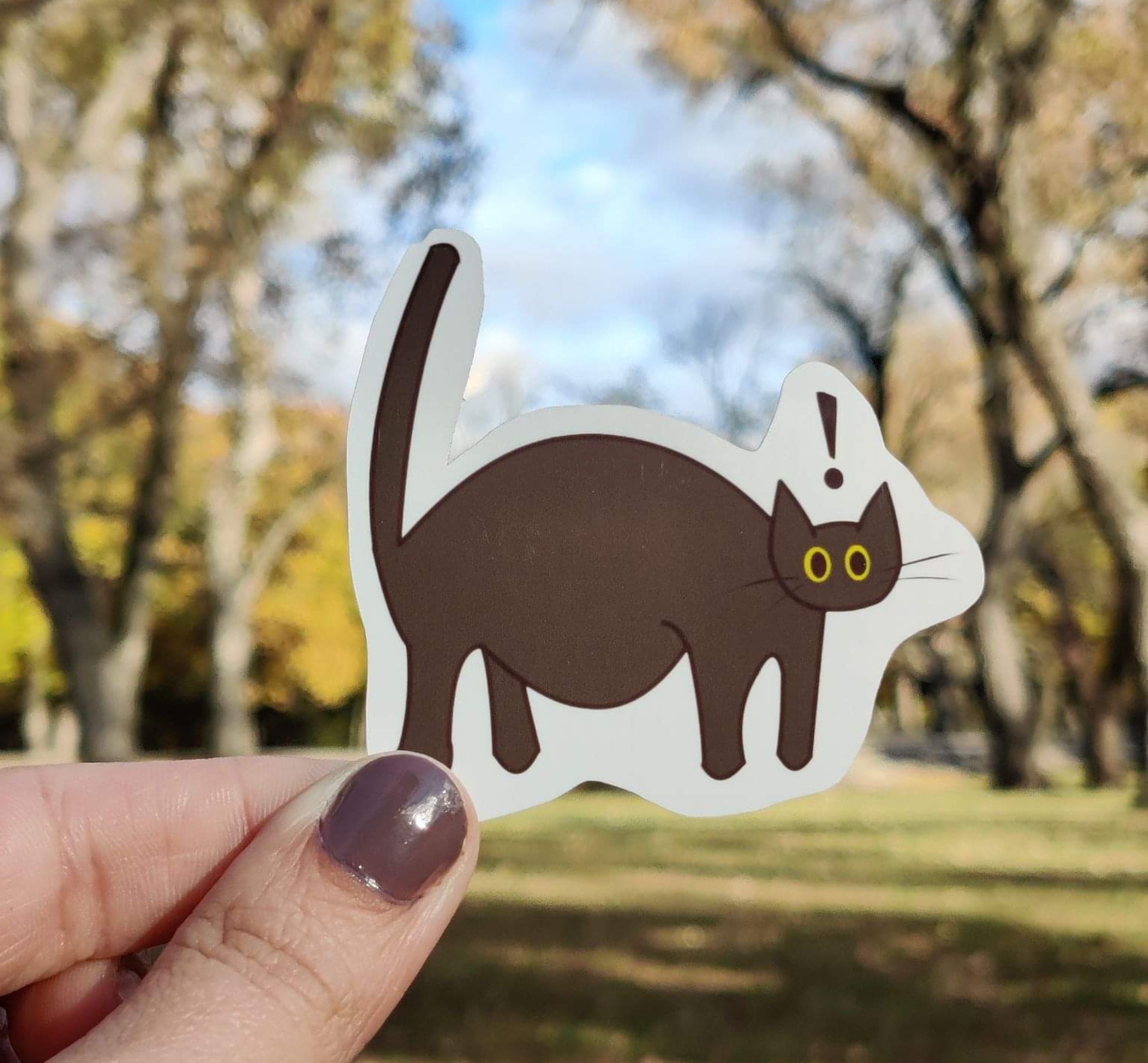 im scared cat Sticker for Sale by 360files