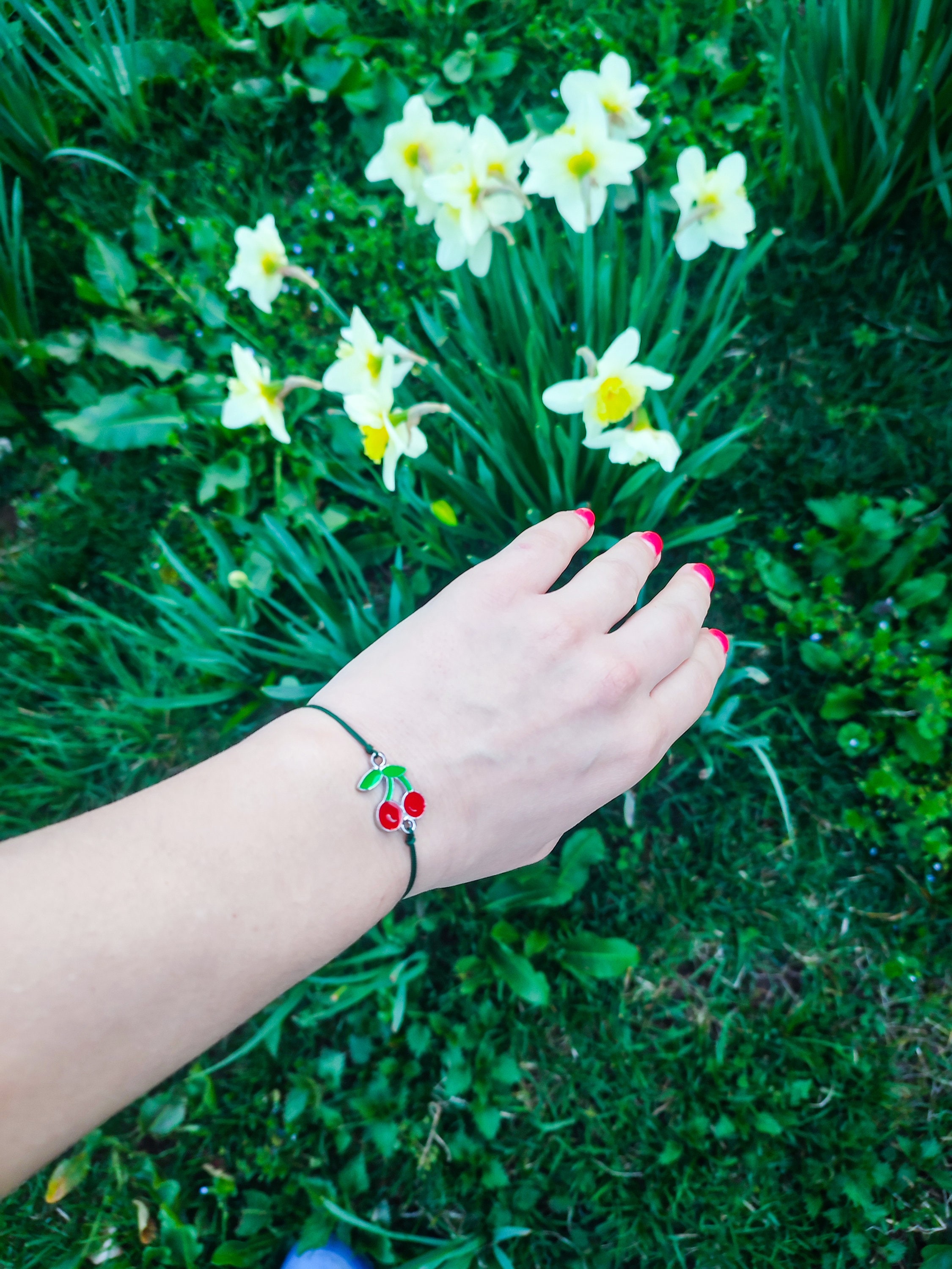Fruit Friendship Bracelet, Handmade Macrame Wristband, Cute Pineapple, Cherry, Strawberry - Perfect Gift for Best Friends, Cherry Bracelet