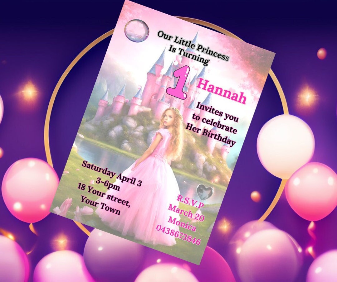 Pin The Bow On The Princess Party Game - Pink Girl Birthday Party Supplies By SietDESEO