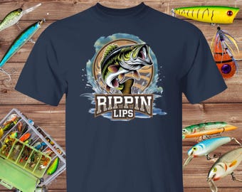 Rippin Lips Bass Fishing T-Shirt | Soft Cotton Fisherman Tee
