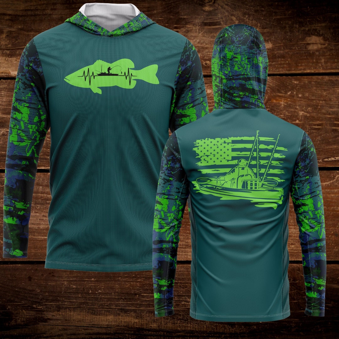 Kayak Fishing SPF Performance Long Sleeve Shirt, Kayak Angler Shirt