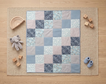Beginner Baby Quilt Sewing Pattern, Modern Patchwork Nursery Blanket (PDF Download)