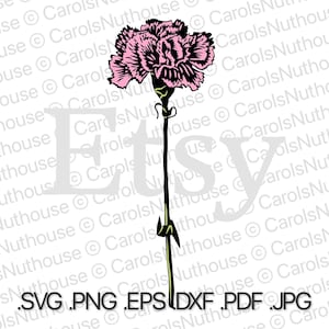 January Carnation SVG, Carnation Flower SVG, January Flower svg, Carnation svg, SVG Carnation Flower