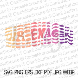 Threenager SVG, 3e verjaardag SVG, Threenager peuter svg, derde verjaardag peuter SVG, retro svg, peuter verjaardag svg, drie jaar oude svg