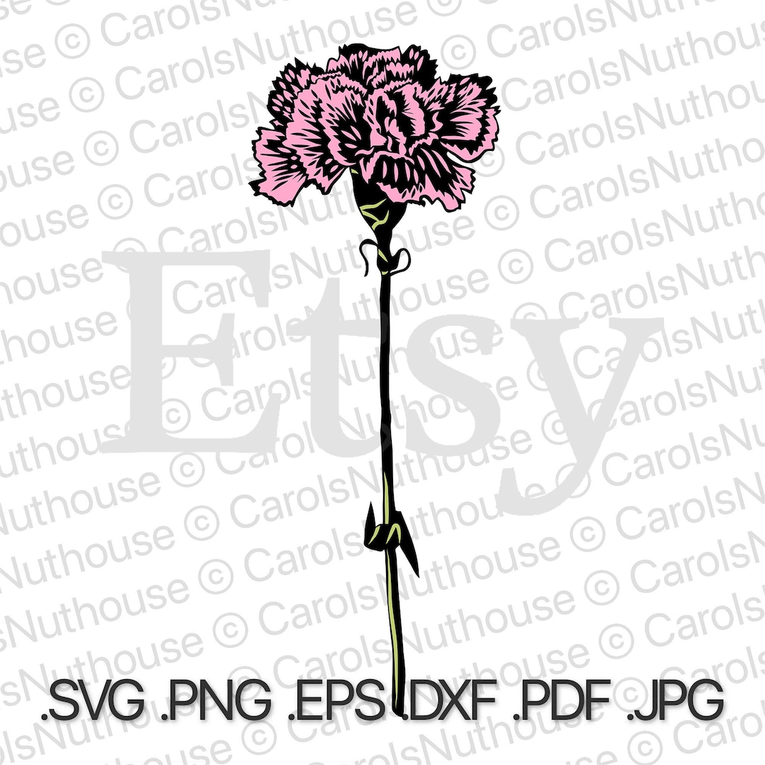 January Carnation SVG Carnation Flower SVG January Flower Etsy