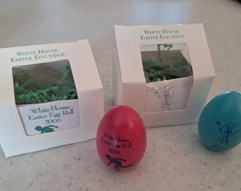 White House Wooden Eggs from 2006, 2007 (2 eggs)