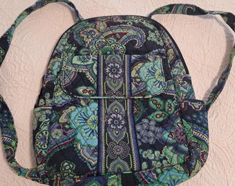 Vera Bradley Starry Night Blue Patterned Drawstring Backpack Bag Vera Bradley Starry Night Blue White Drawstring Sling  main image 4