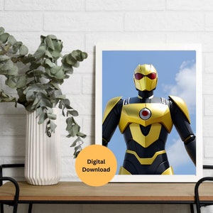 Yellow Robot Printable Poster Wall Art