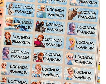 Frozen Personalized Name Labels, School Stickers, 72/144