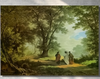 Robert Zund Road to Emmaus Wall art Print, Gang nach Emmaus Vintage Art 1877 Canvas, Road To Emmaus Canvas Print - Gift ideas