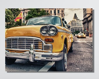 Old American Cars Wall Art, Classic car Nostalgia Canvas Wall Decor, Vintage Car Print, Garage Poster, American Car Print,  Garage Poster