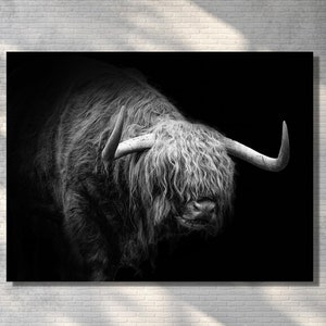 Amerikanischer Büffel oder Bison Wandkunst, Abstrakte Malerei Extra Große Leinwand DRUCK, Manneshöhle, Spielzimmer Dekor, gerahmt oder ungerahmt, fertig zum Aufhängen