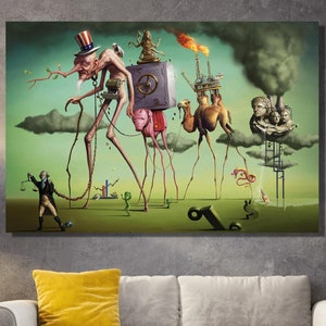 Dali Canvas Poster, Salvador Dali Elephants Wall Decor, Modern Canvas Art, Reproduction Wall Art, Personalized Gift, Framed Canvas,