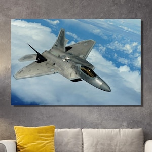 F22 raptor Plane canvas Wall Art Fighter squadron Aircraft print Art Fighter aircraft Plane poster Airplane Military aviation Gift plane