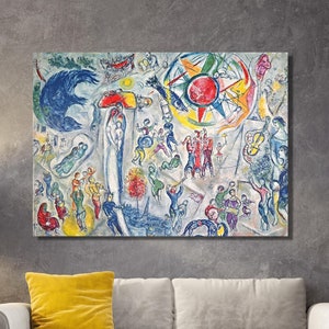 Marc Chagall Moderne Leinwand Kunstdruck Kunst Marc Chagall Ausstellungsplakat, Marc Chagall Ausstellung Museum of Modern Wall Art Print Canvas