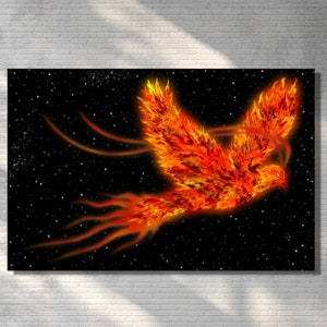 Phoenix Canvas Wall Art, Phoenix Art, Phoenix Wall Decor ,Huge Canvas Wall Decor, Phoenix Bird Canvas Print,Phoenix Poster,Animal Canvas Art