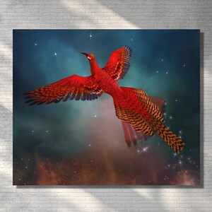 Phoenix Canvas Wall Art, Phoenix Home Wall Decor ,Huge Canvas Wall Decor, Messenger Bird Phoenix Canvas Print, Phoenix Poster, Animal Canvas