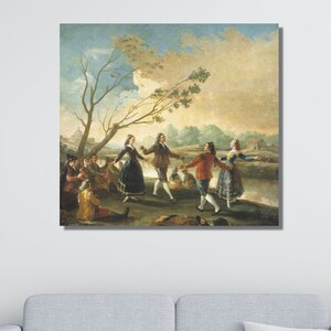 Francisco Goya dance of the majos at the banks of manzanares Gallery Exhibition Modern Canvas Wall Art Poster Print, Goya Reproduction Art