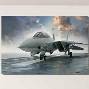F-14 Tomcat Fighter Jet Canvas Wall Art, Combat Aircraft Pattern Canvas, F14 Combat Aircraft Pattern Canvas Poster Art, F14 Tomcat Print