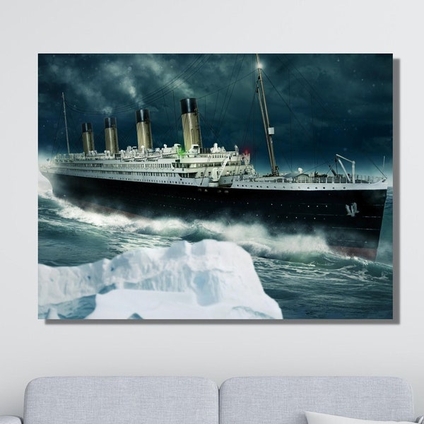 Titanic Canvas Wall Art, Titanic Canvas Decor, Titanic Custom Canvas Print, Titanic Poster, Titanic Wall Decor Titanic Memorabilia ART