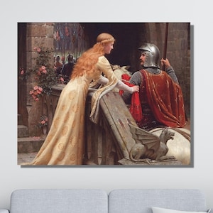 Bridesmaid Gift, Edmund Blair Leighton Artwork, Edmund Leighton God Speed Canvas, God Speed Printed, Reproduction Art, Housewarming Gift,