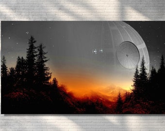 Return Of The Jedi Star Wars Landscape - Starwars Death Star Canvas Wall Art-Star Wars Poster Print Arts-Star Wars Wall Decor-Ready to Hang