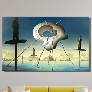 Time Travelling Canvas Wall Art, Salvador Dali Canvas Print, Surreal Canvas Prints, Salvador Dali Posters, Decorative Wall Art, Gift For Her