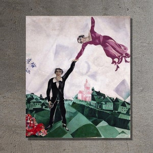 Marc Chagall Canvas Wall Art Print, Marc Chagall Exhibition Poster,Chagall Exhibition Museum of Modern Art, Chagall Vintage Poster Wall Art