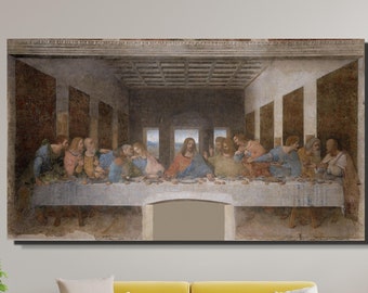 Panoramic Last Supper Canvas Wall Art Leonardo Da Vinci Wall Art, Famous Wall Art, Living Room Decor Print, Minimalist Wall Art Gift Decor