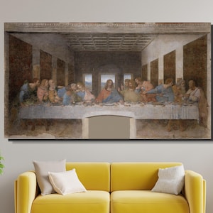 Panoramic Last Supper Canvas Wall Art Leonardo Da Vinci Wall Art, Famous Wall Art, Living Room Decor Print, Minimalist Wall Art Gift Decor