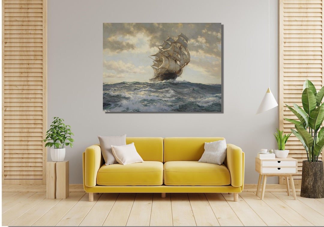 The Proud Ship Painting by Montague Dawson Canvas Wall Art Pirates Ship