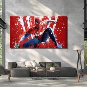 Spiderman Canvas Wall Art Spiderman poster print Avengers Canvas,Spider-man Poster print, Marvel Print, Kids Room Decor Art,Gift For Kids image 2