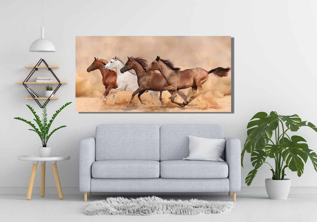 Running Horses Canvas Wall Art, Running Horses Wall Art, Poster, Print