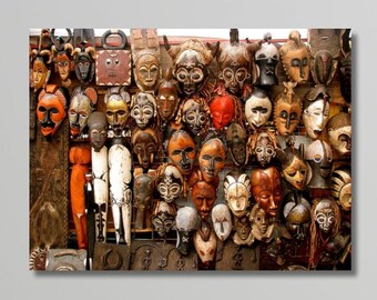 African Traditional Masks Canvas Wall Art Design, Poster Print Decor for Home & Office Decoration Art,Traditional Masks CANVAS READY to Hang
