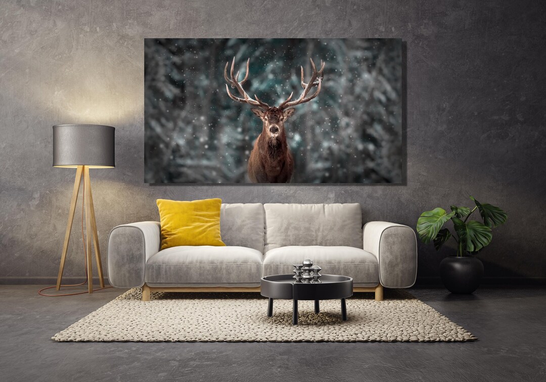 Wild Deer Wall Decor, Deer Canvas Wall Art, Animal Wall Art, Farmhouse