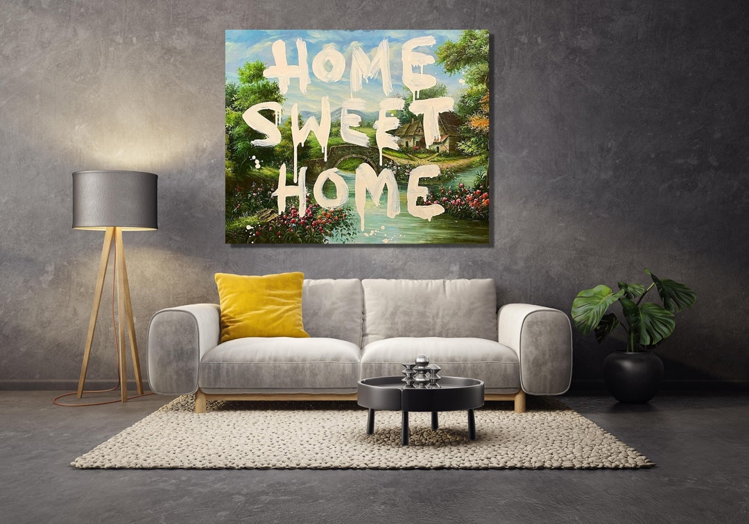 Banksy Home Sweet Home Art Banksy Home Sweet Home Wall Art Banksy