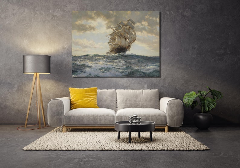 The Proud Ship Painting by Montague Dawson Canvas Wall Art Pirates Ship