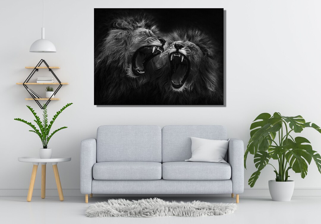 Lion Wall Art Canvas Print With Battery Control Framed Poster 24 × 36 In For Bedroom And Dorm Room From Paintings - Price 19.09 - Foto 3