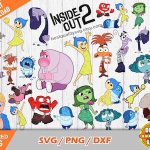 Pacote de clipart Inside Out 2, arquivos de corte svg Inside Out 2 para Cricut / Silhouette, Inside Out 2 png, dxf, download instantâneo