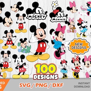 Mickey and Minniee clipart set, Mickey svg cut files for Cricut / Silhouette, png, dxf, Mickey png, instant download