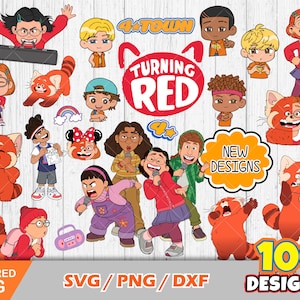 Turning Red Clipart Bundle, Schneidedateien für Cricut / Silhouette, Turning Red svg, Meilin Lee svg, png, dxf