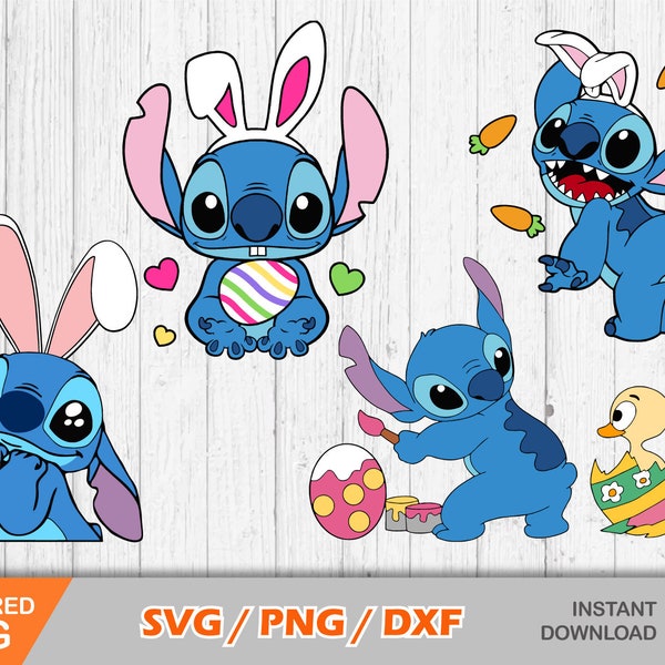 Stitch Easter cliparts, Easter svg cut files for Cricut / Silhouette, stitch svg, easter png, png, dxf, instant download