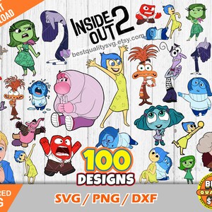 Inside Out 2 100 cliparts bundle, Inside Out 2 svg cut files for Cricut / Silhouette, Inside Out 2 png, dxf, instant download