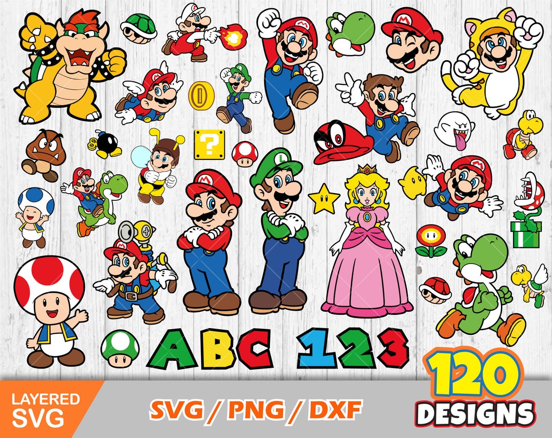 FREE Super Mario SVG File for Cricut - Free Mario Bros Layered SVG