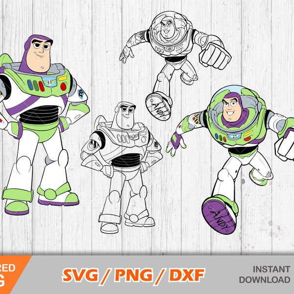 Buzz Lightyear clipart bundle, Toy Story svg cut files for Cricut / Silhouette, Buzz Lightyear svg, png, dxf, instant download