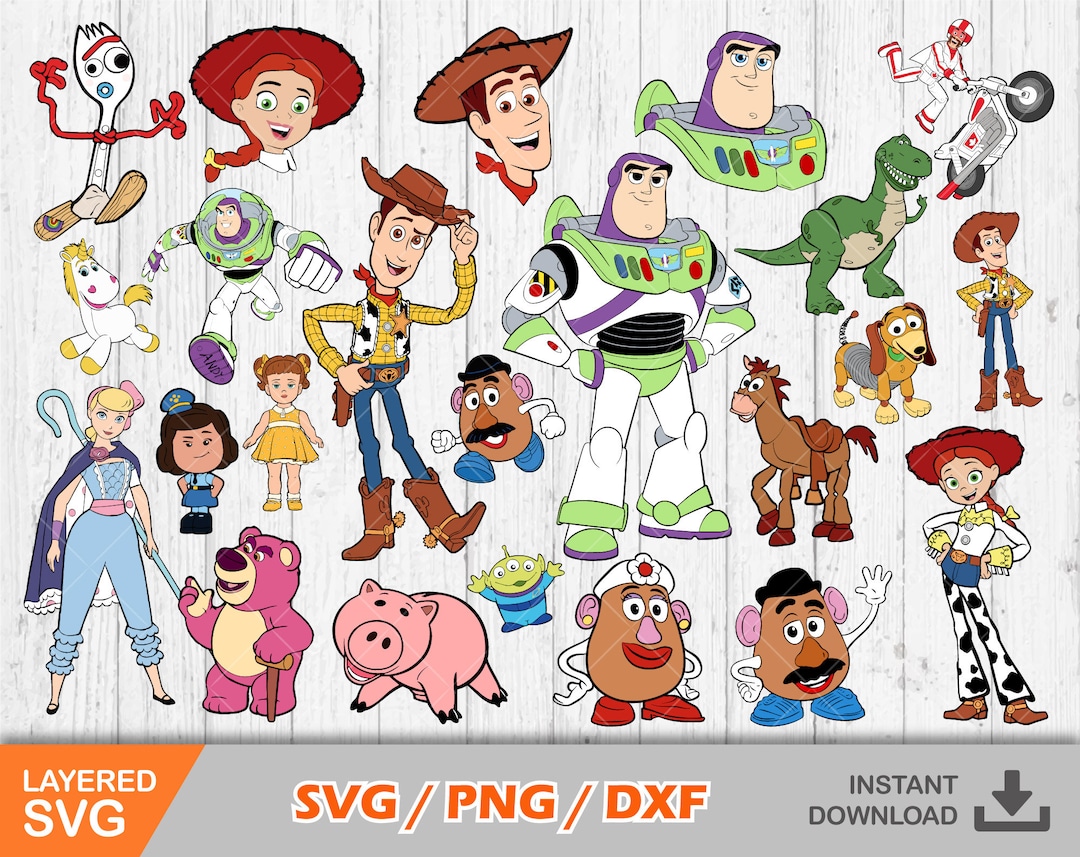 Toy Story Clipart Set, Toy Story Svg Cut Files for Cricut / Silhouette, Png, Dxf, Toy Story Png