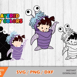 Monsters Inc Boo Clipart, Monsters Inc svg schnitt Dateien für Cricut / Silhouette, Boo svg, png, dxf, sofort-Download